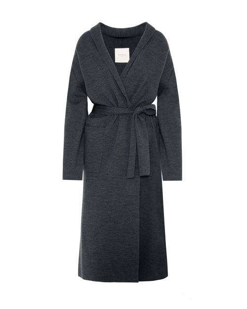 BEATRICE B LONG GREY CARDIGAN - White Bicycle