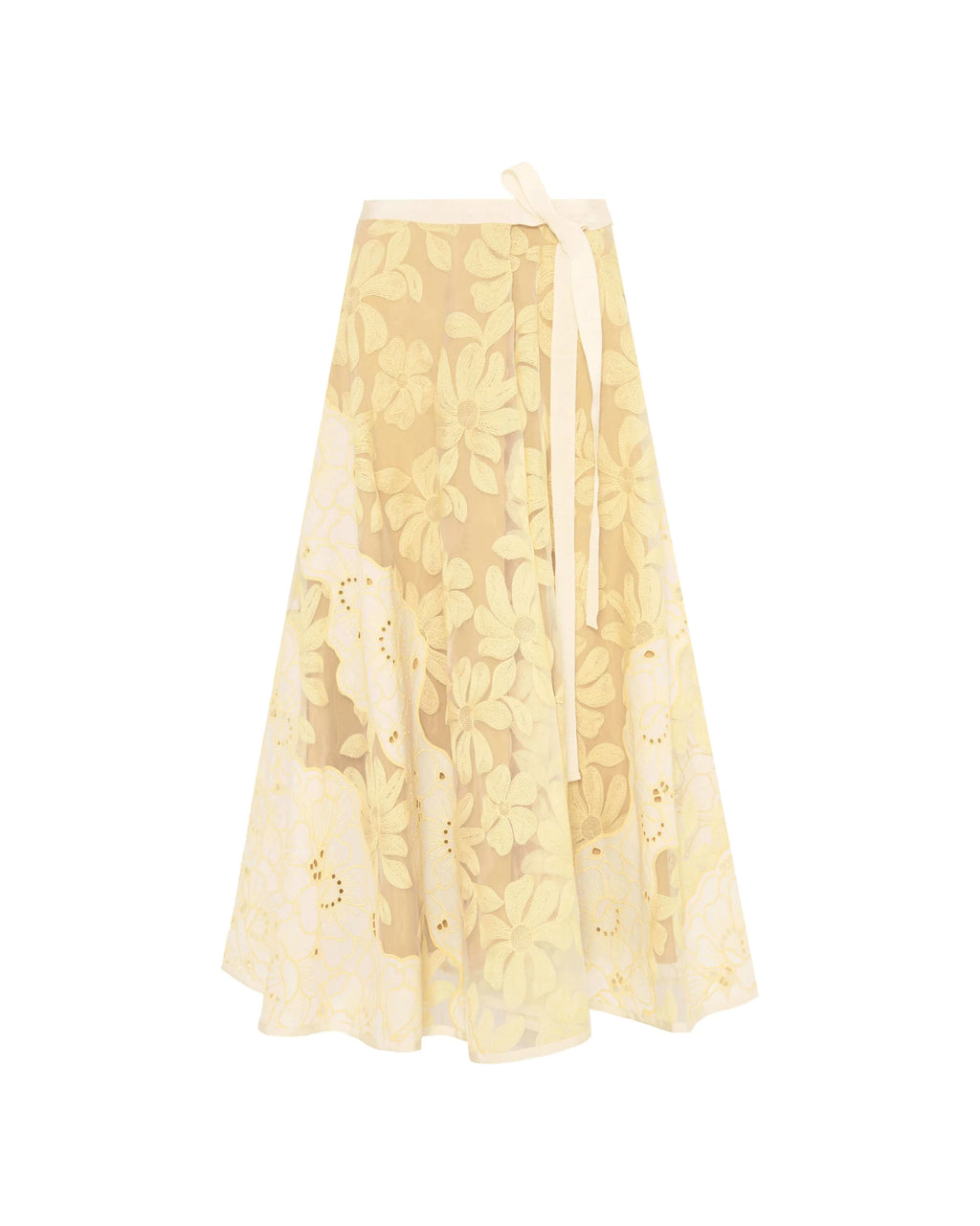 BEATRICE B YELLOW EMBROIDERED SKIRT - White Bicycle