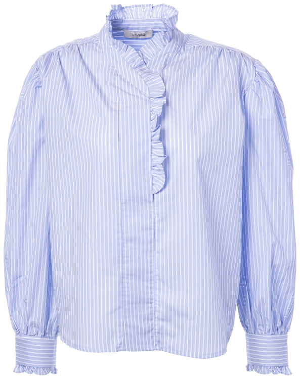 JC SOPHIE BLUE STRIPE PATCHOULI BLOUSE