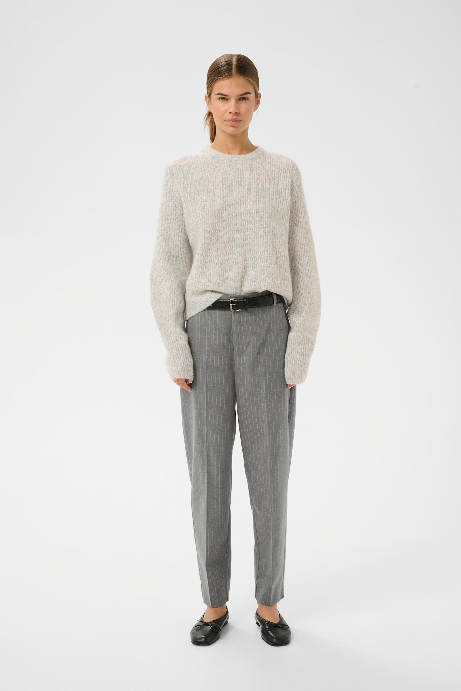 INWEAR PS GREY PINSTRIPE TROUSER - White Bicycle