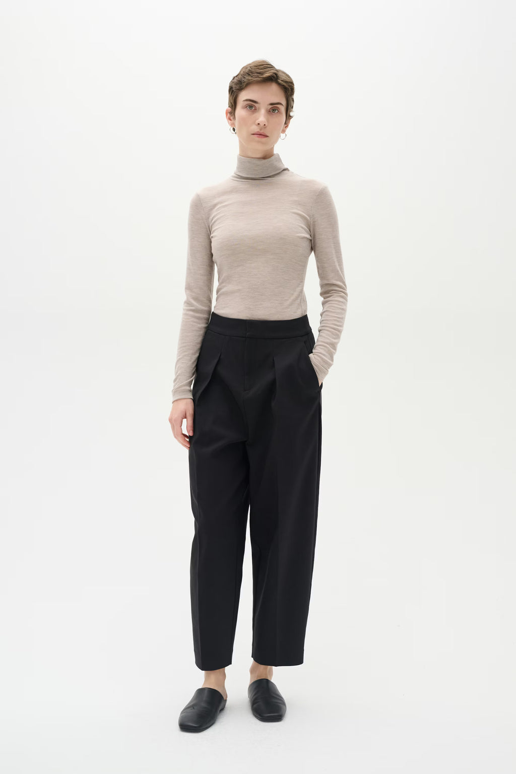 INWEAR PS BLACK ZELLA BARREL TROUSER - White Bicycle
