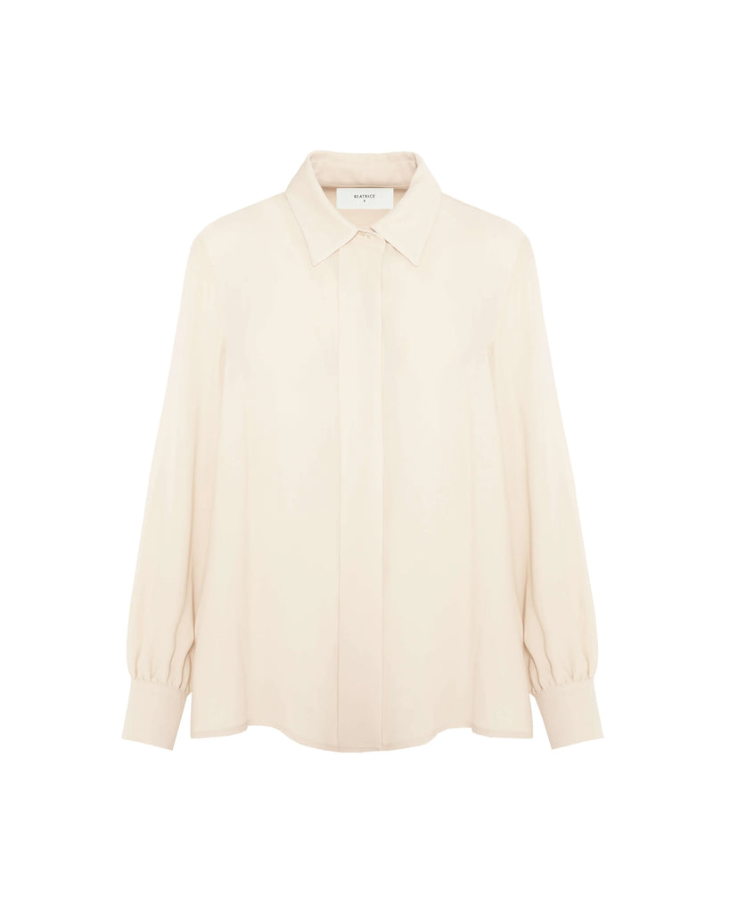 BEATRICE B CREAM GEORGETTE SHIRT