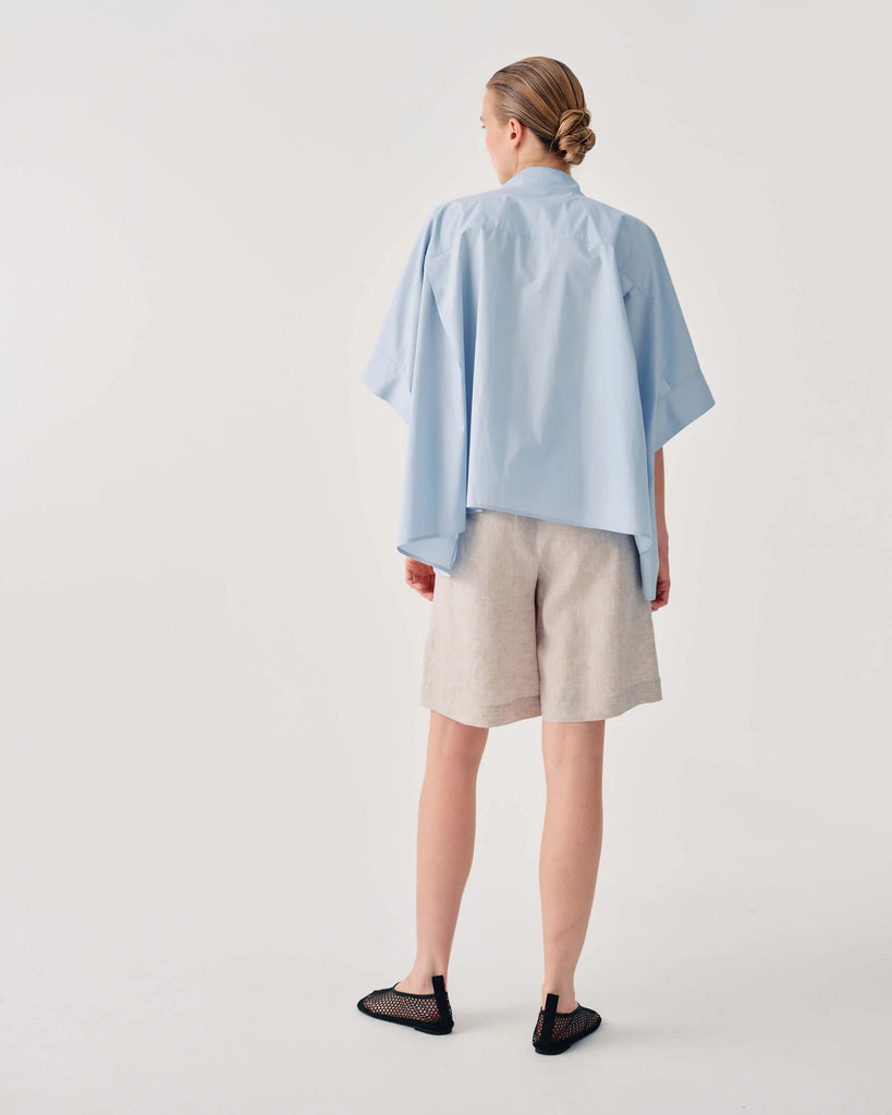 BEATRICE B BLUE SEQUIN SHIRT