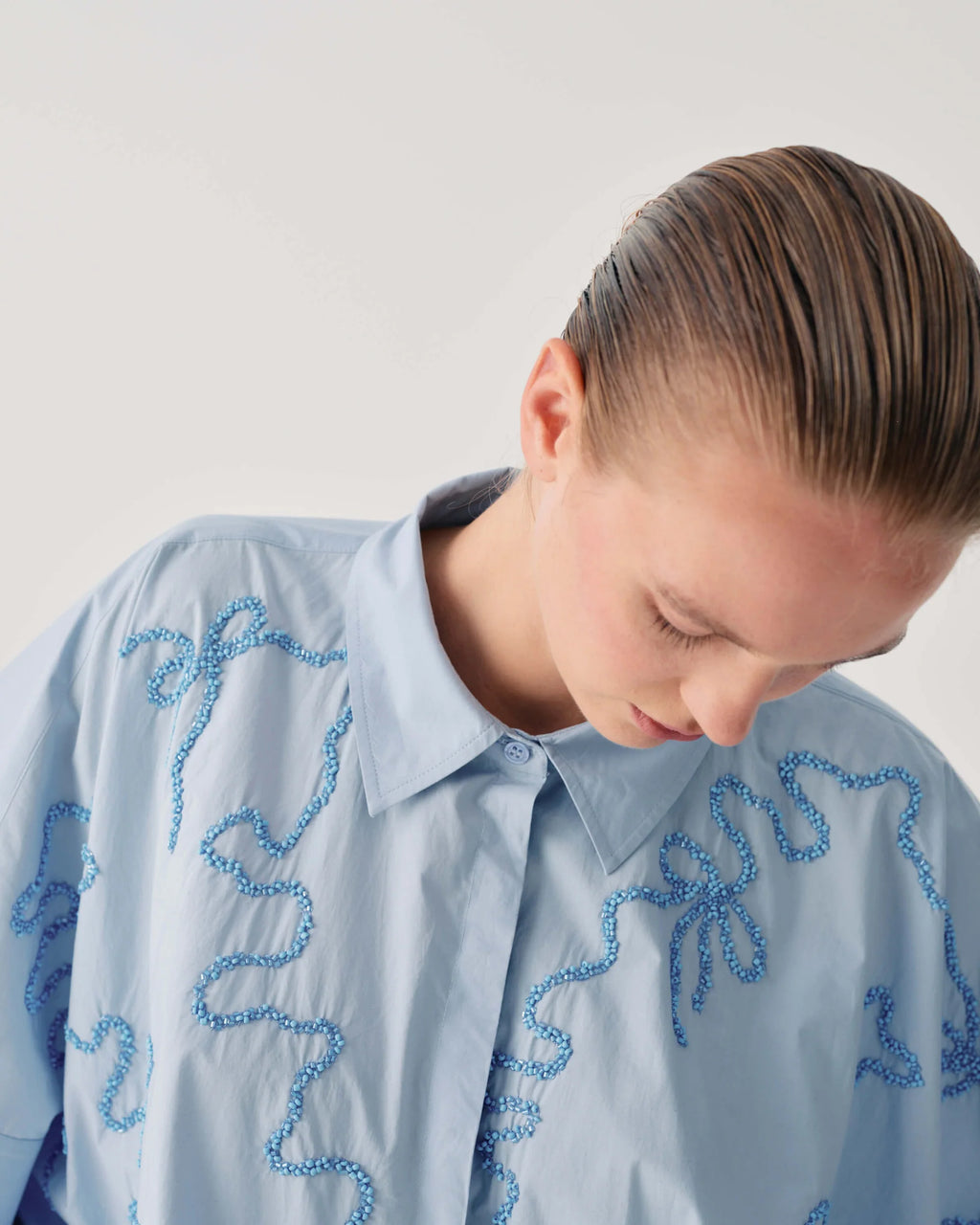 BEATRICE B BLUE SEQUIN SHIRT - White Bicycle