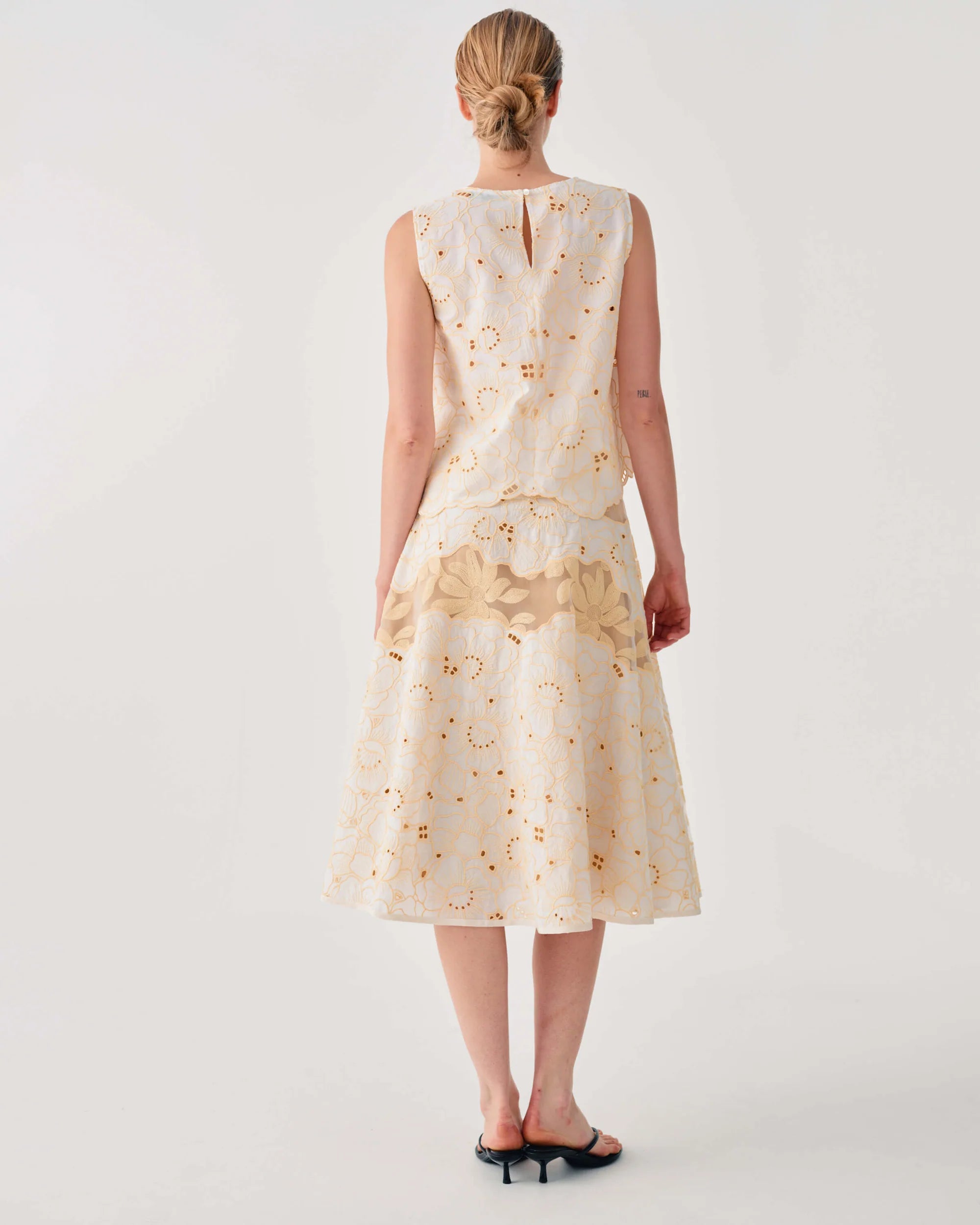 BEATRICE B YELLOW EMBROIDERED TOP - White Bicycle