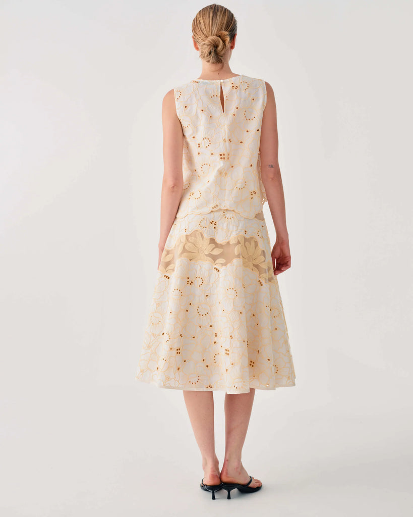 BEATRICE B YELLOW EMBROIDERED TOP