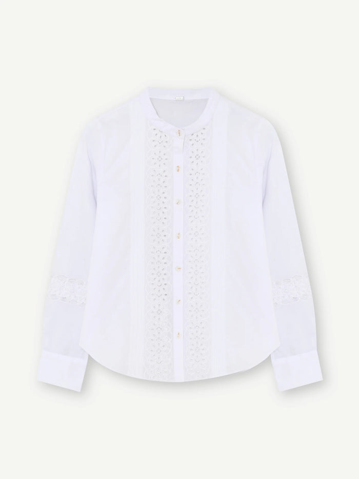 GUSTAV WHITE EMBROIDERED BLOUSE