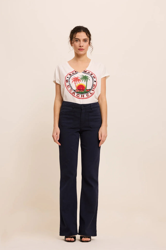 FIVE BOOTCUT LUNA NAVY TROUSERS