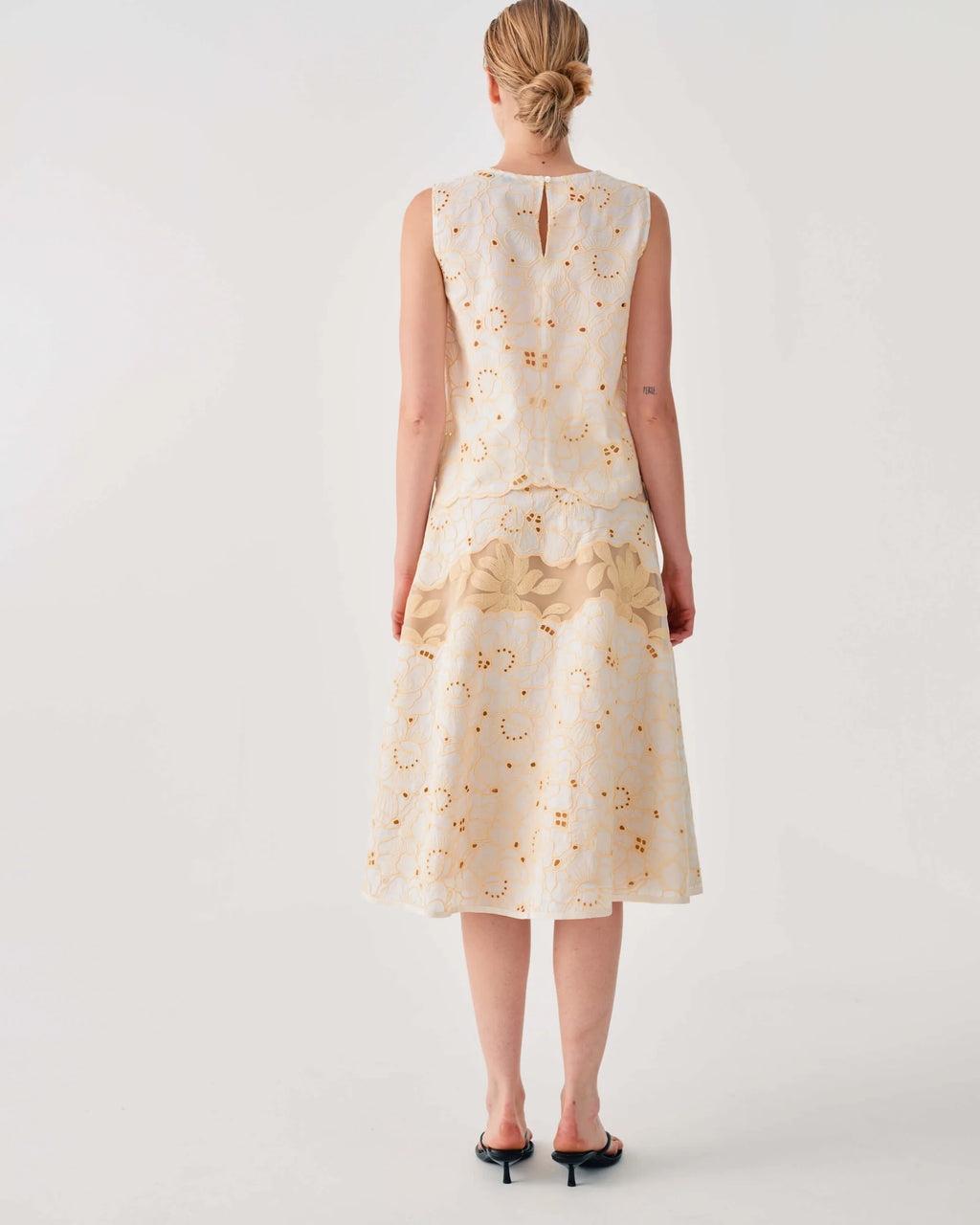 BEATRICE B YELLOW EMBROIDERED SKIRT - White Bicycle