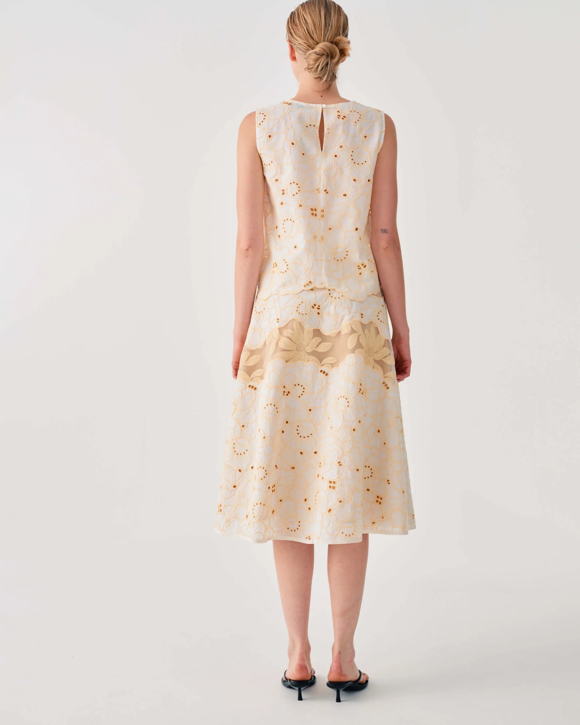 BEATRICE B YELLOW EMBROIDERED SKIRT - White Bicycle