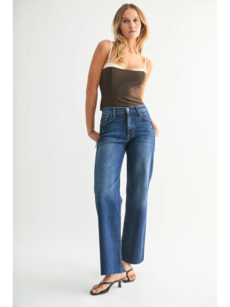 JBD WIDE LEG BLUE DENIM JEANS 468