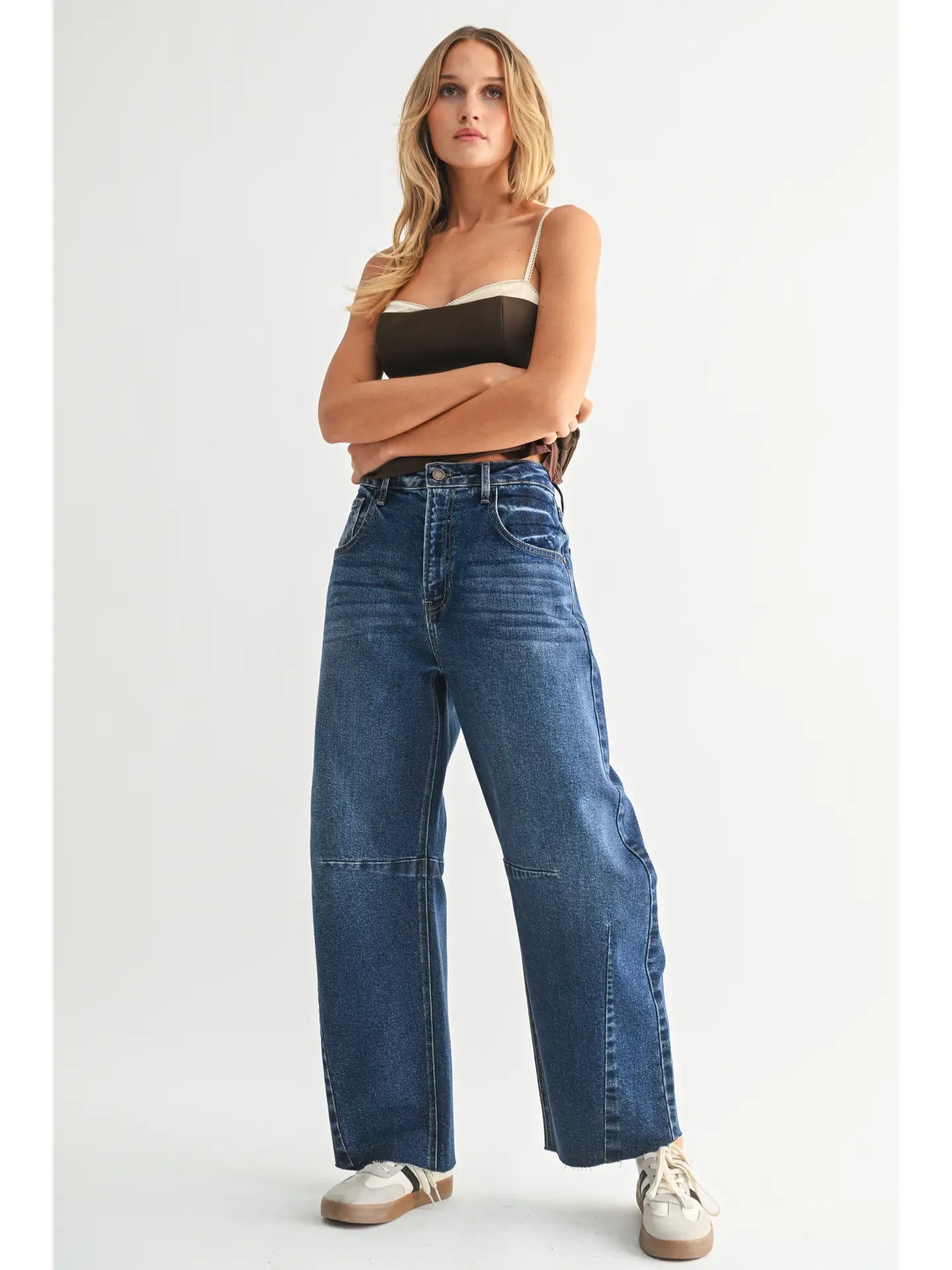 JUST BLACK DENIM BARREL JEAN - White Bicycle