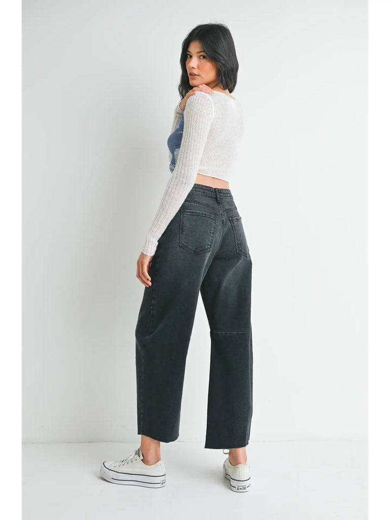 JBD WASHED BLACK DENIM BARREL JEAN 473J