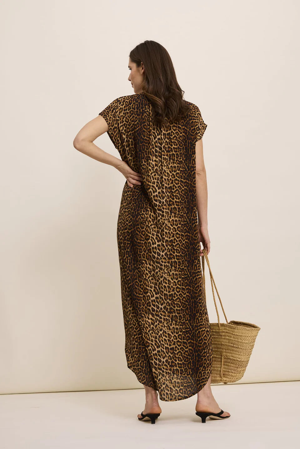 FIVE LEOPARD TUNIC DRESS - White Bicycle