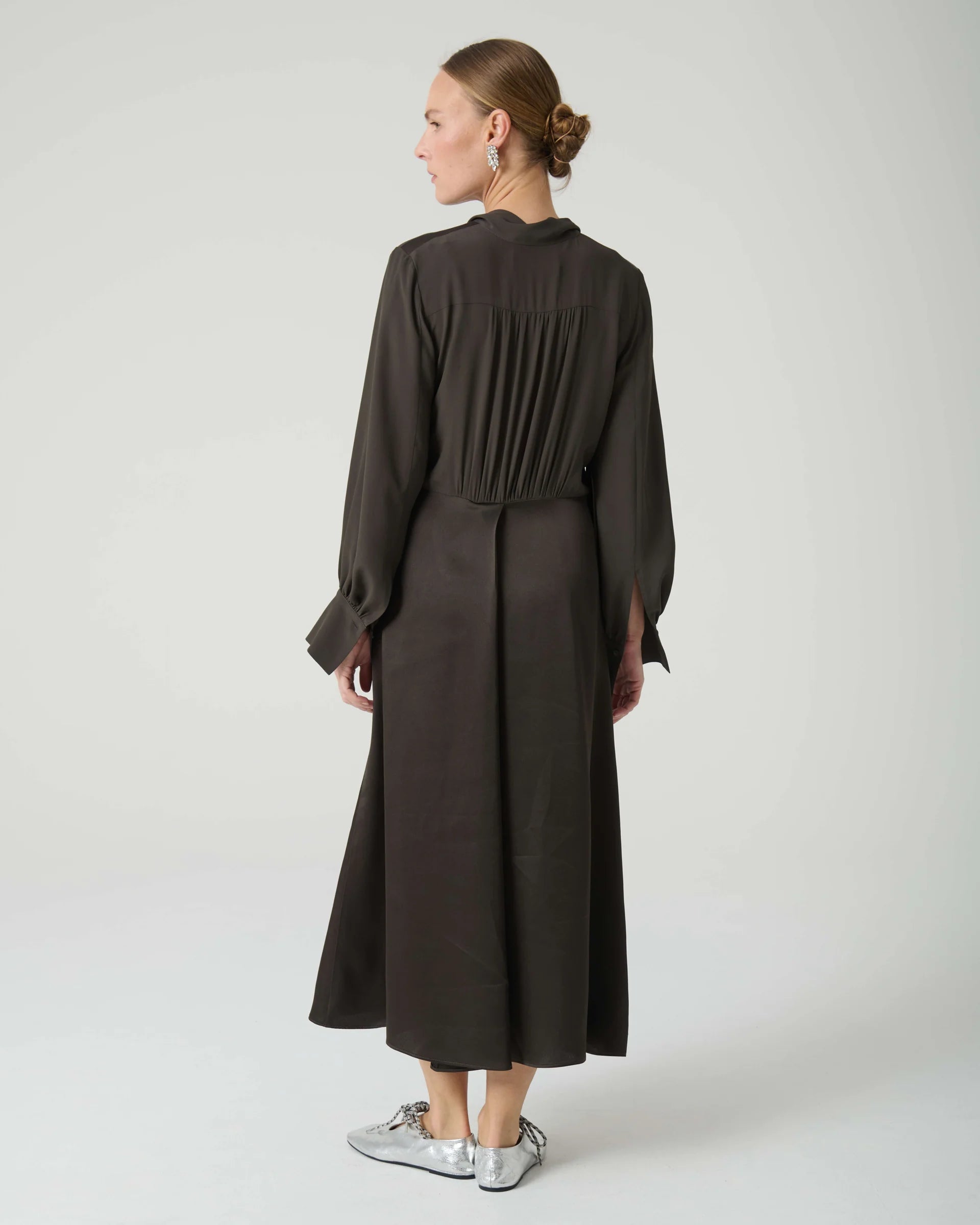 BEATRICE B FLARED DRESS WITH SCARF - White Bicycle