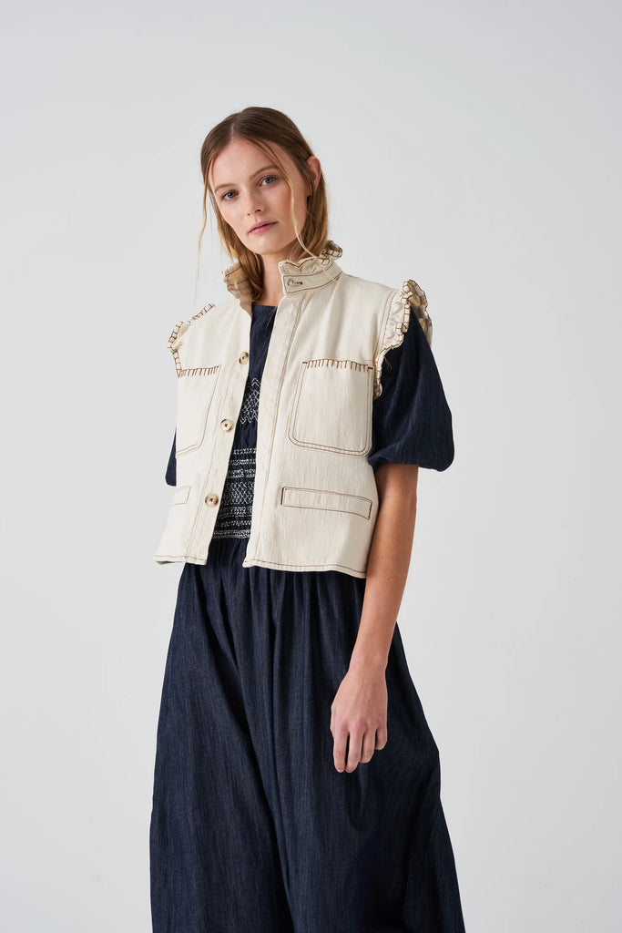 SEVENTY AND MOCHI PABLO CREAM WAISTCOAT