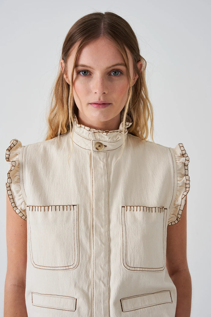 SEVENTY AND MOCHI PABLO CREAM WAISTCOAT