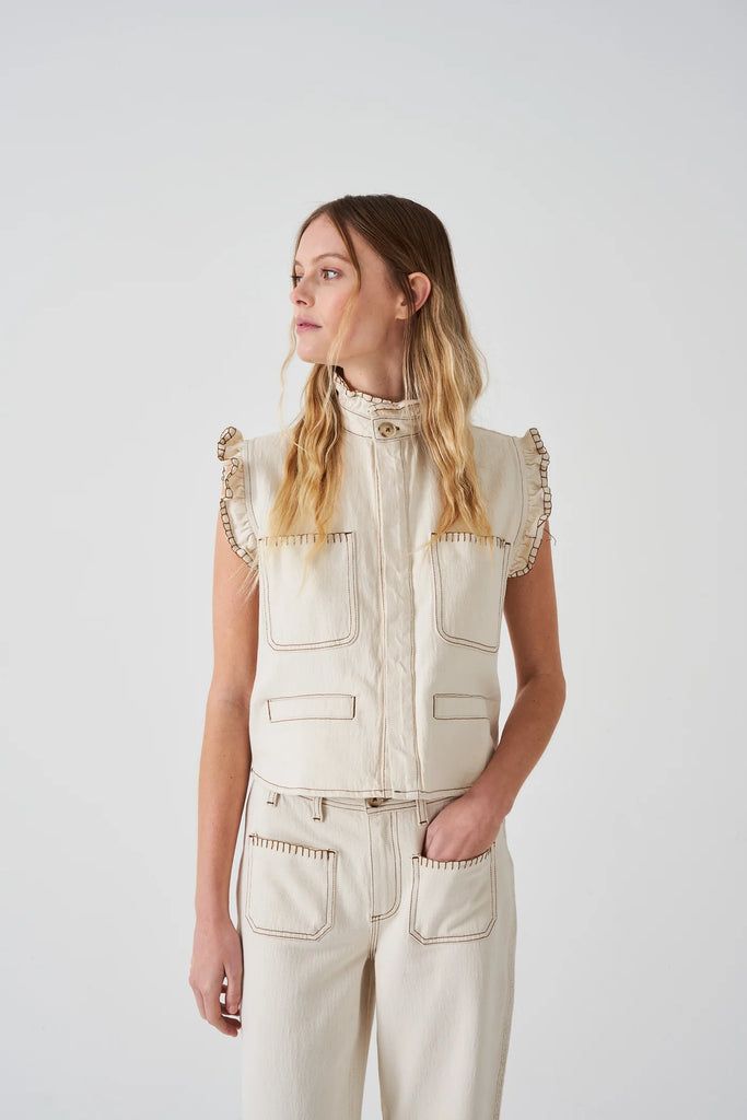 SEVENTY AND MOCHI PABLO CREAM WAISTCOAT