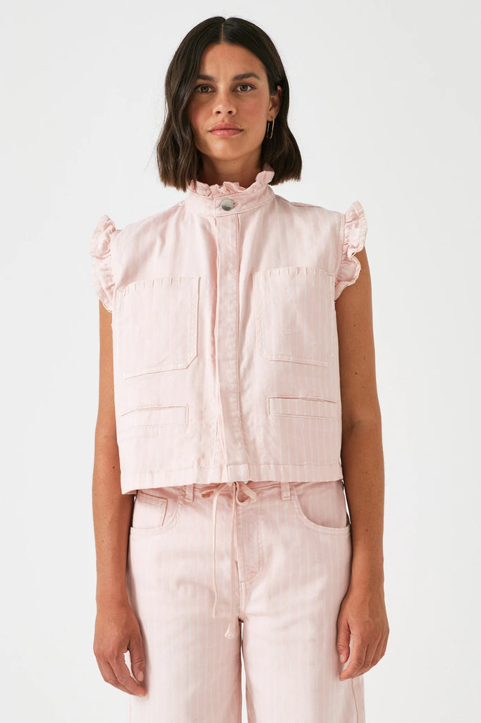 SEVENTY AND MOCHI PABLO PINK STRIPE WAISTCOAT