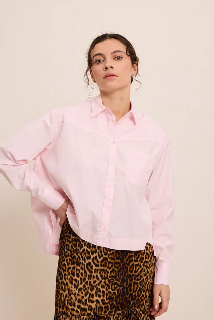 FIVE PINK COTTON POPLIN SHIRT