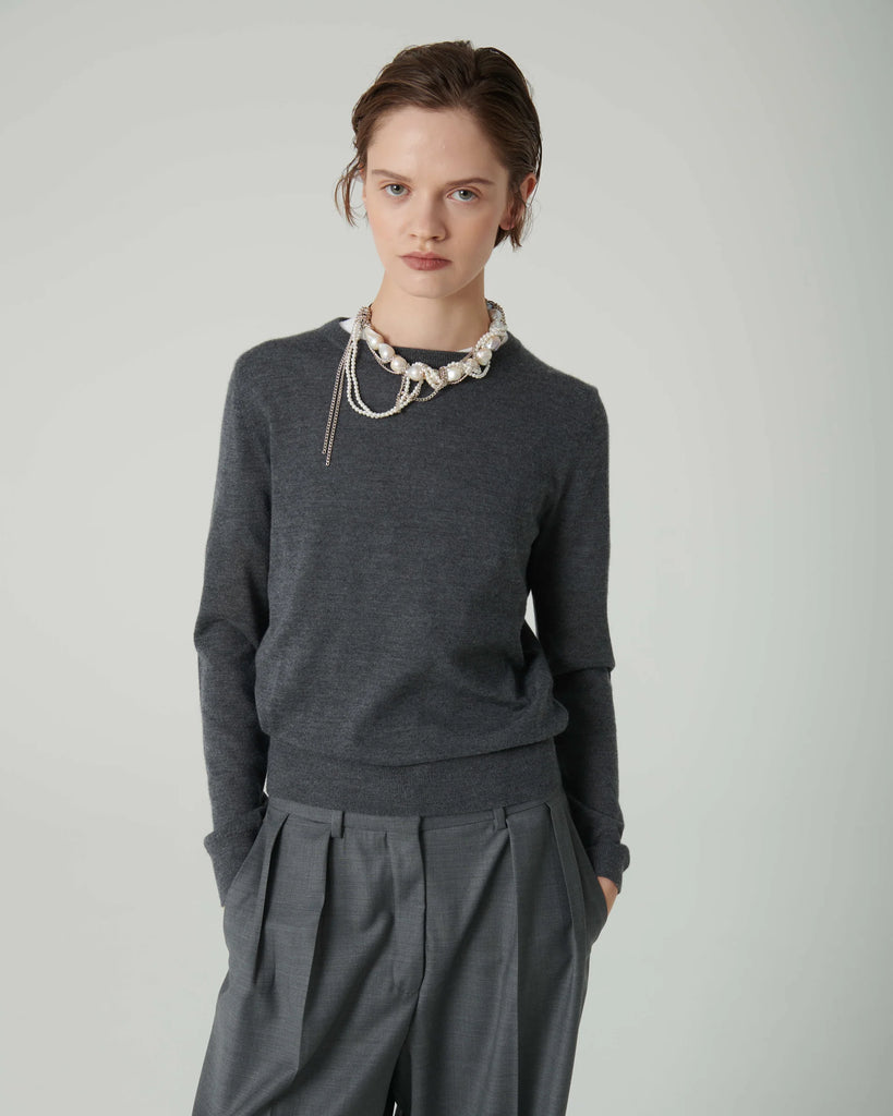 BEATRICE B GREY ZIP BACK KNIT