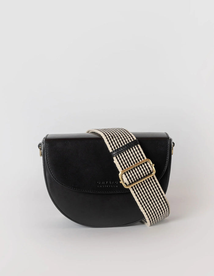 O MY BAG BLACK AVA CURVE LEATHER BAG