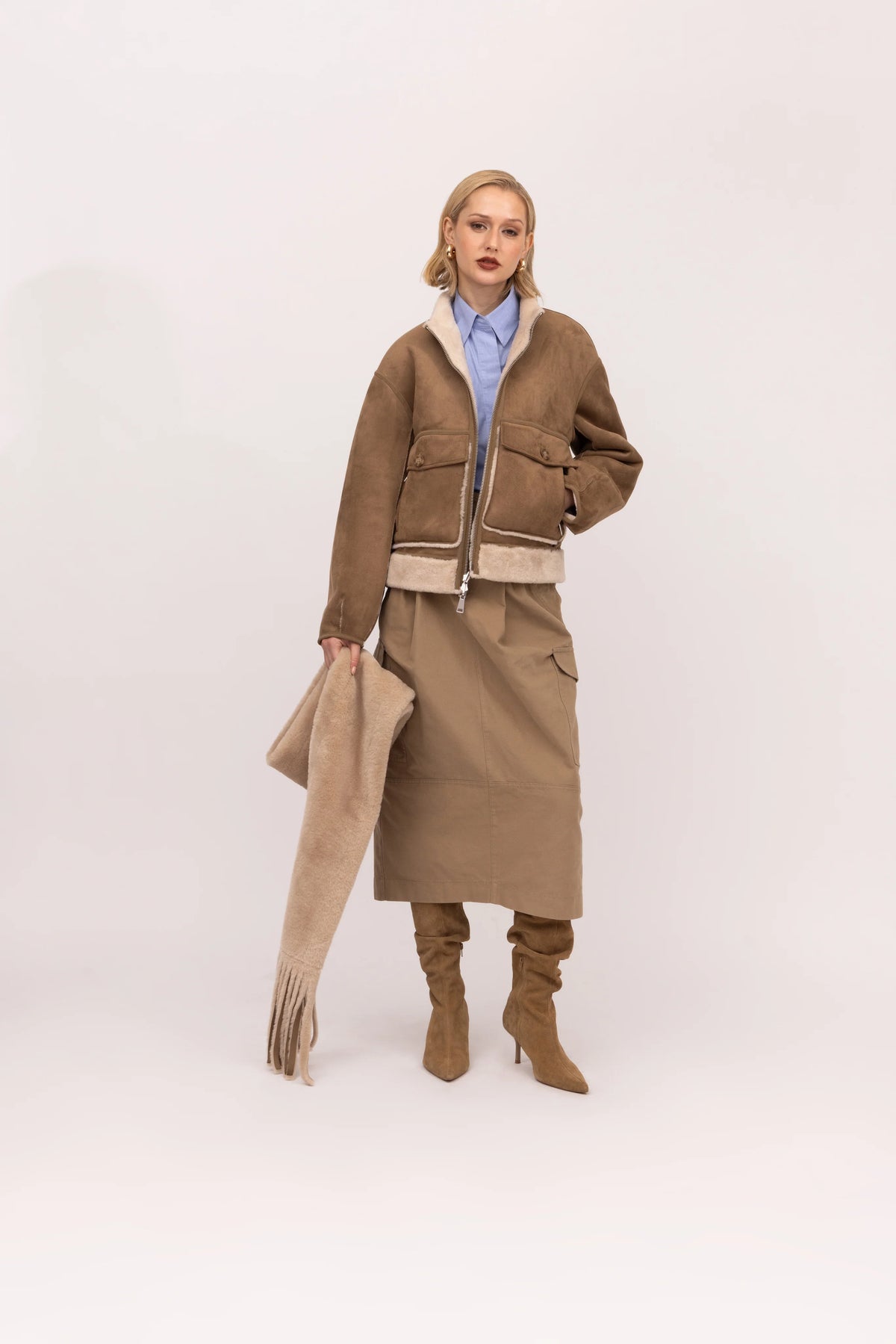 URBANCODE REVERSIBLE FUNNEL NECK BOMBER WITH SCARF