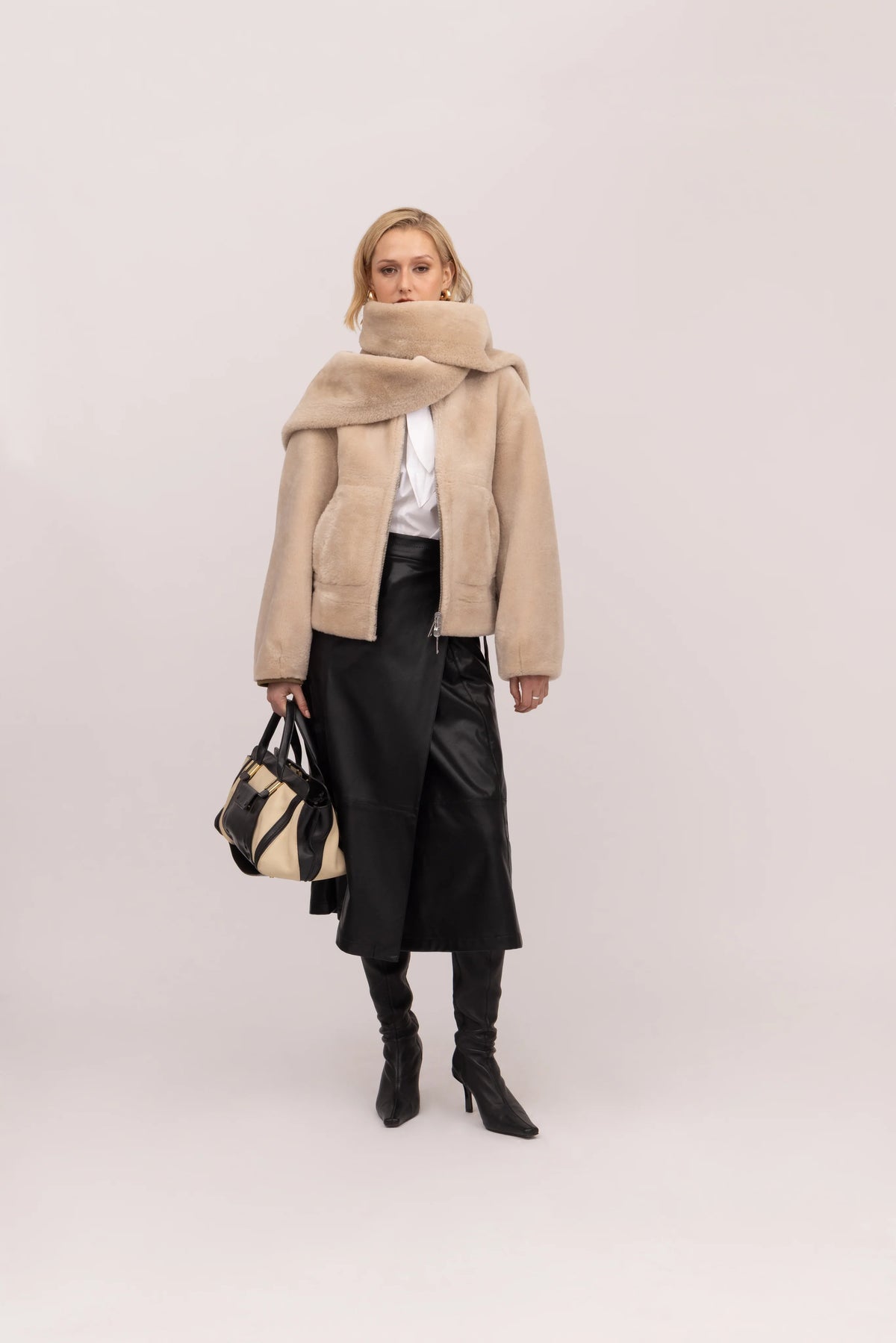 URBANCODE REVERSIBLE FUNNEL NECK BOMBER WITH SCARF