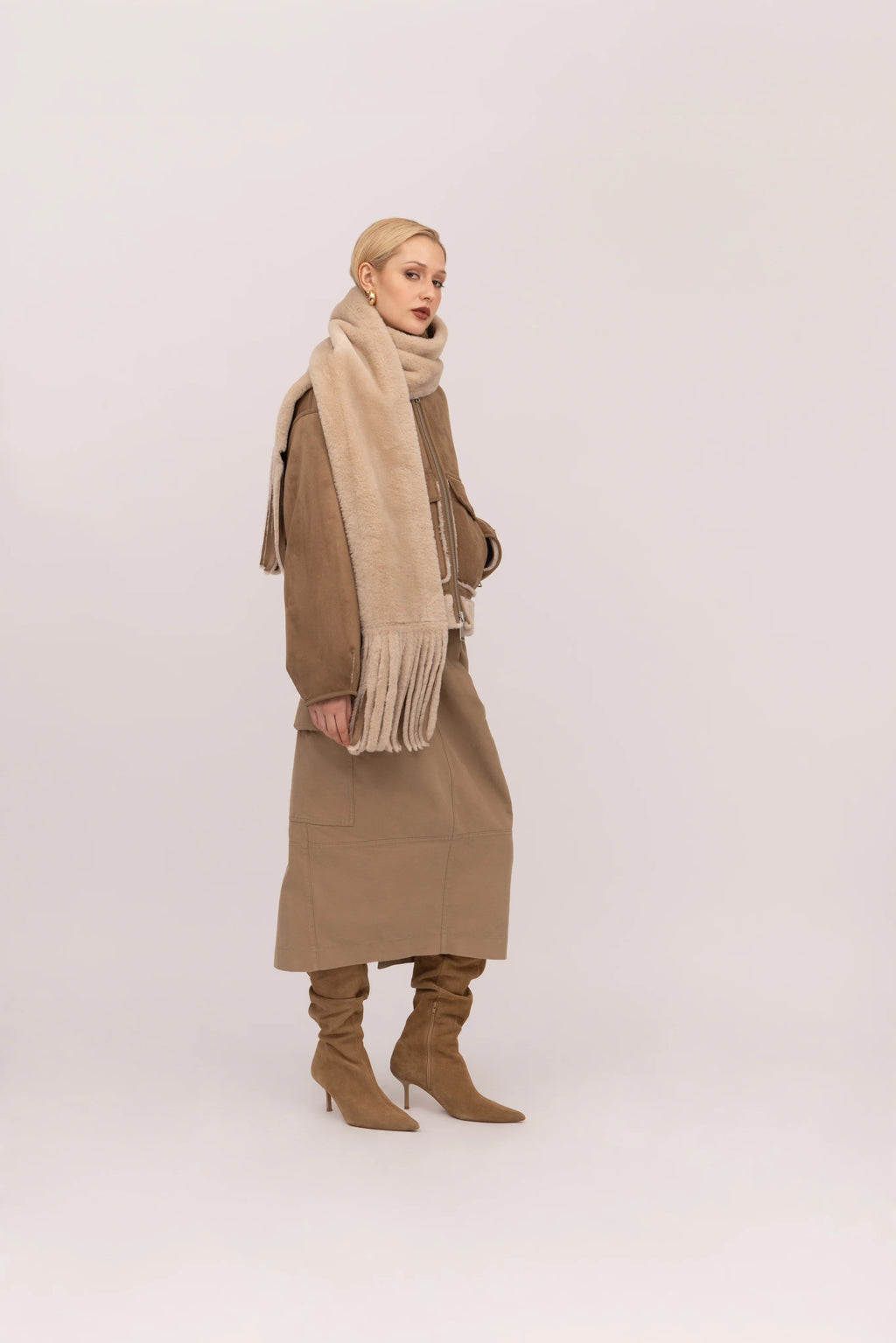 URBANCODE REVERSIBLE FUNNEL NECK BOMBER WITH SCARF
