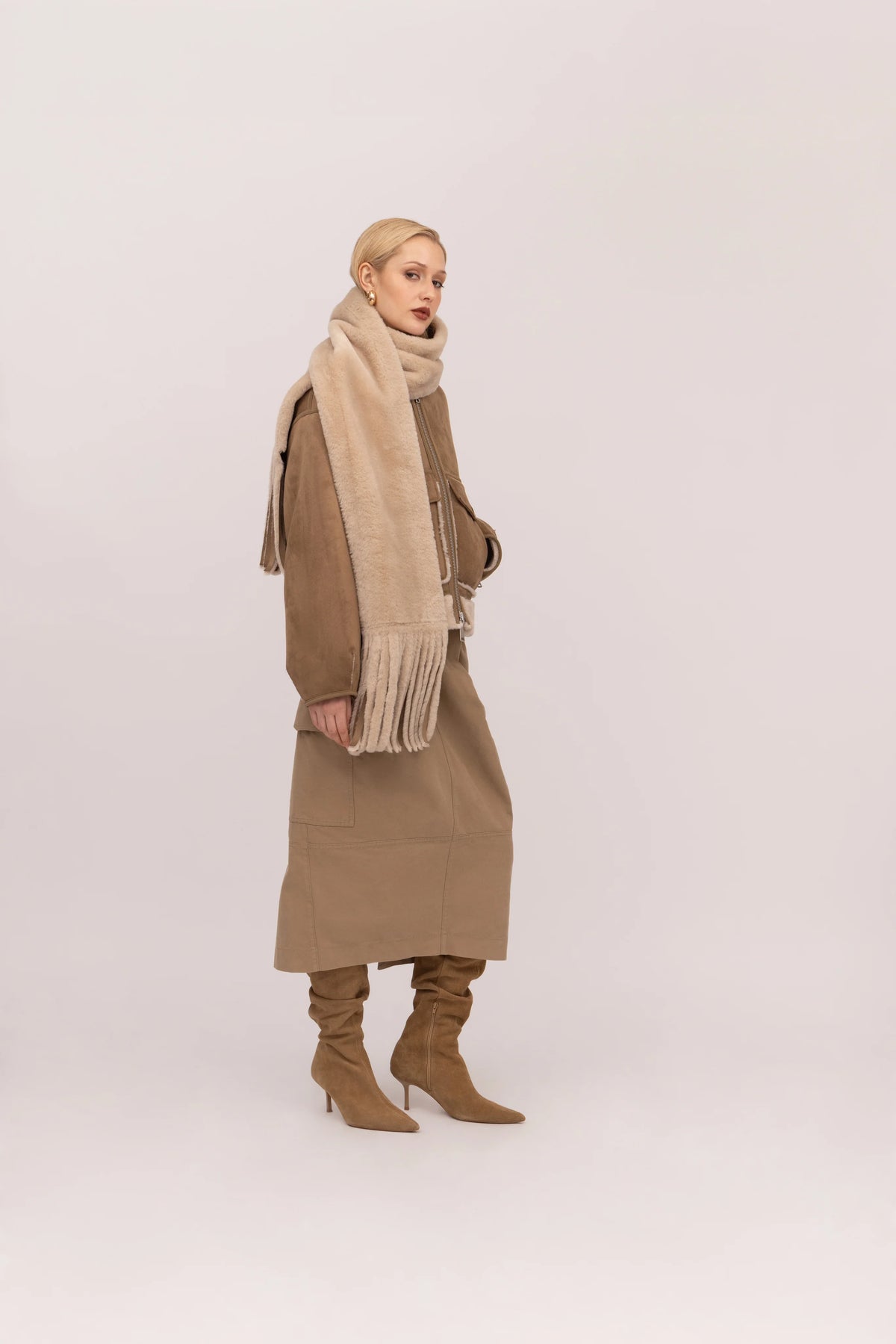 URBANCODE REVERSIBLE FUNNEL NECK BOMBER WITH SCARF