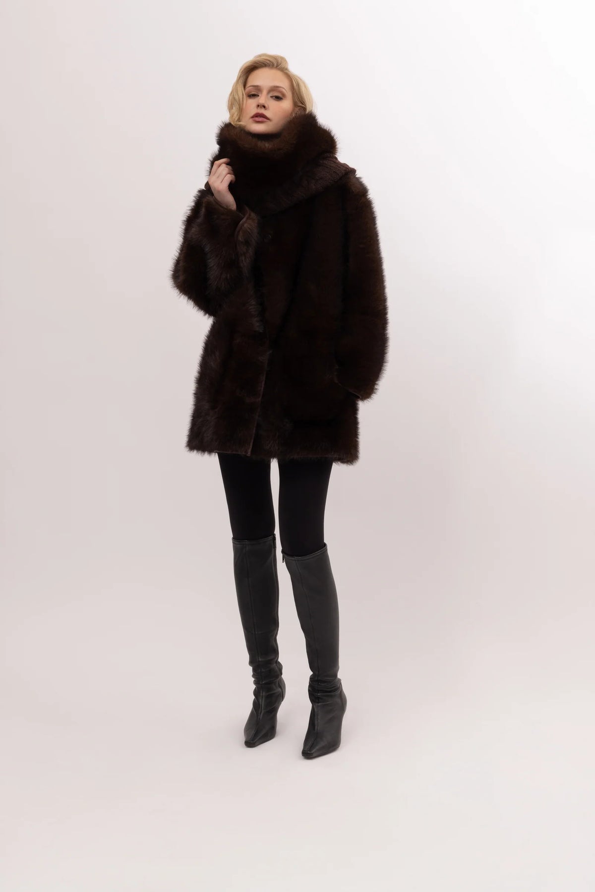 URBANCODE FAUX FUR SNOOD TRUFFLE
