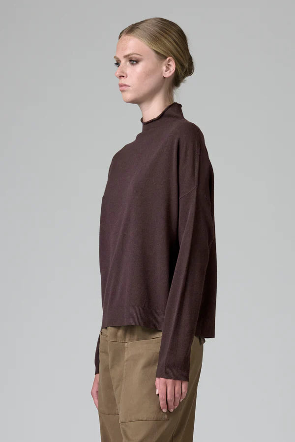TRANSIT PLUM FINE KNIT SWEATER - White Bicycle