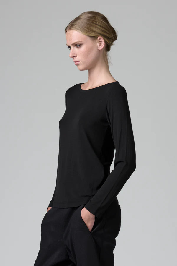 TRANSIT BLACK LONG SLEEVE TEE - White Bicycle