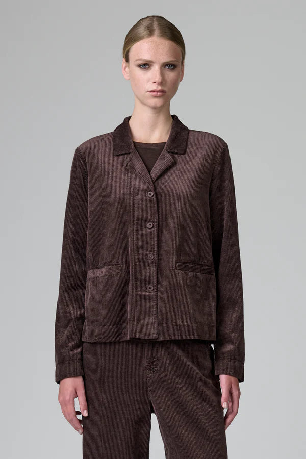 TRANSIT CHOCOLATE STRETCH CORD JACKET