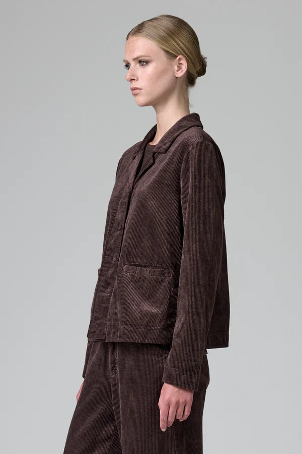 TRANSIT CHOCOLATE STRETCH CORD JACKET