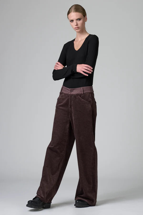 TRANSIT WIDE LEG PLUM TROUSERS
