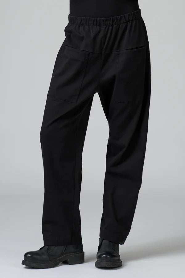 TRANSIT BLACK COTTON TROUSER