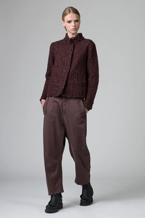 TRANSIT PLUM TWEED BOUCLE JACKET