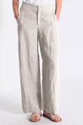 TRANSIT CHALK WIDE LINEN TROUSER - White Bicycle