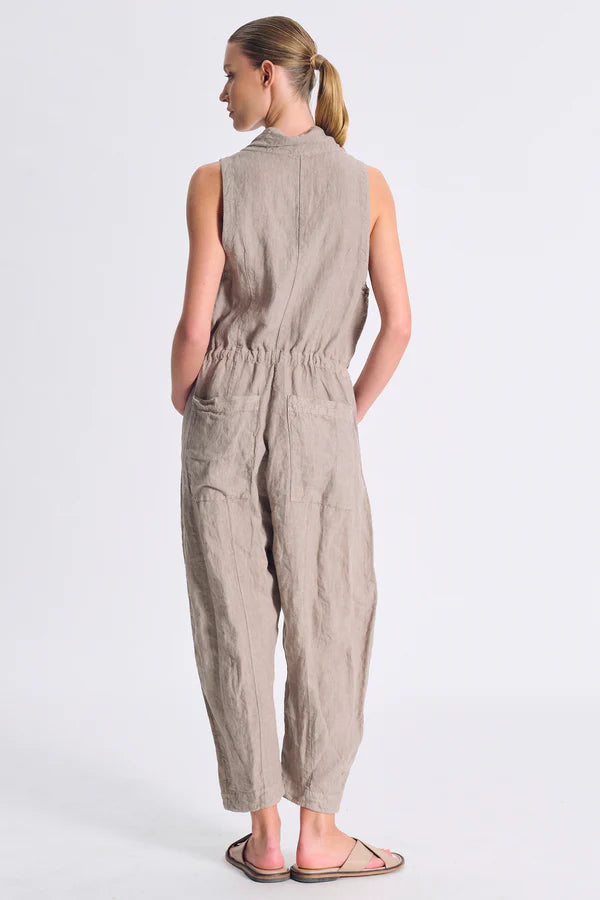 TRANSIT LINEN JUMPSUIT - White Bicycle