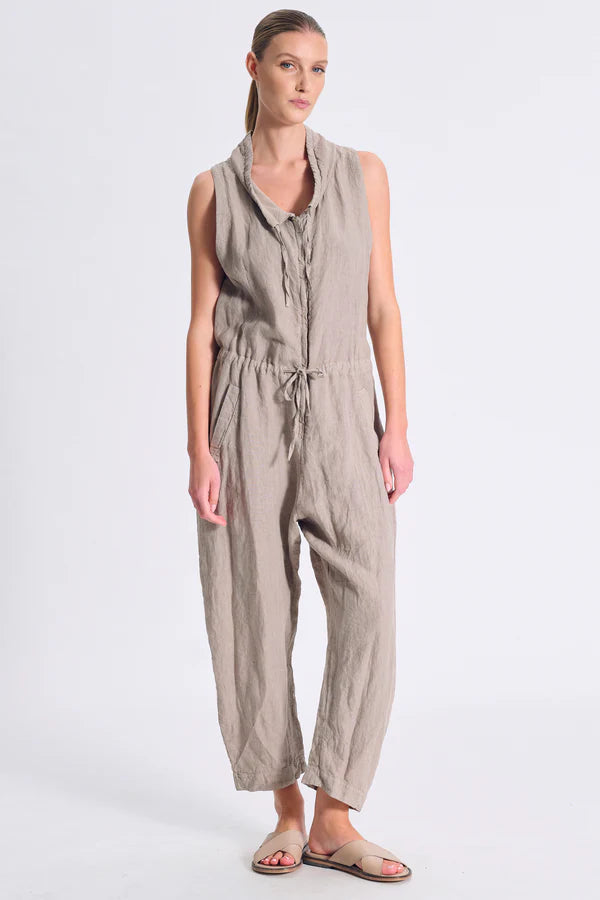 TRANSIT LINEN JUMPSUIT - White Bicycle