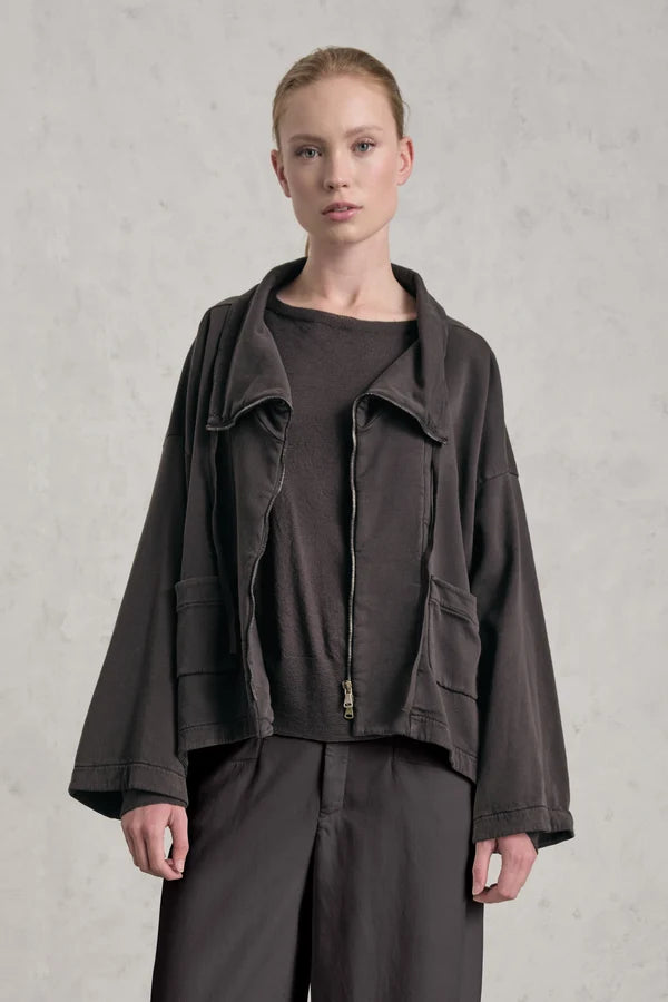 TRANSIT CHOCOLATE WIDE JERSEY JACKET