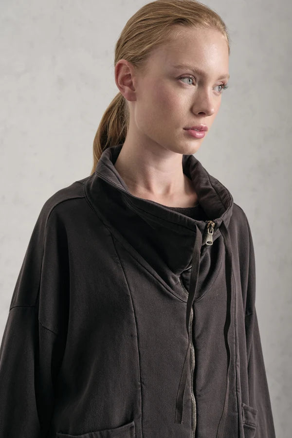 TRANSIT CHOCOLATE WIDE JERSEY JACKET
