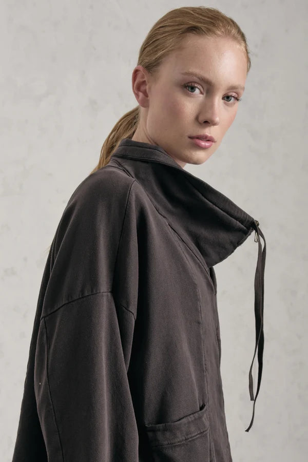 TRANSIT CHOCOLATE WIDE JERSEY JACKET