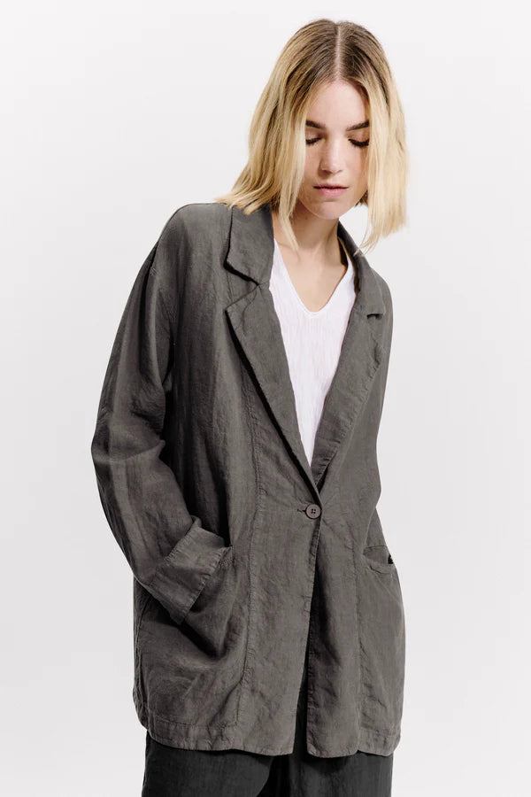 TRANSIT SLATE LINEN BLAZER D130
