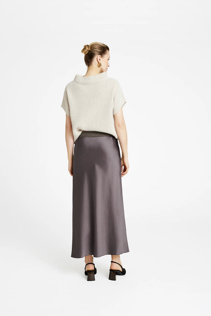 GUSTAV BROWN SATIN SKIRT