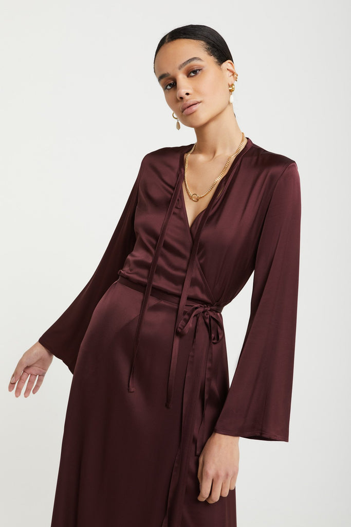 OTTOD'AME FLUID VISCOSE WRAP DRESS