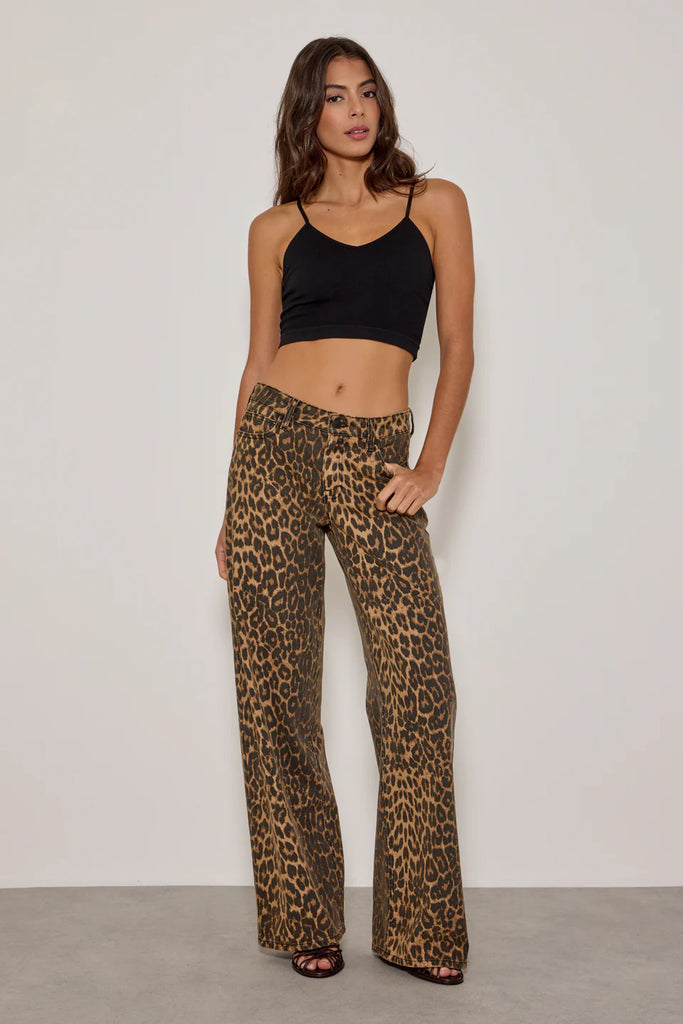 FIVE WIDE LEG JOAN LEOPARD JEANS