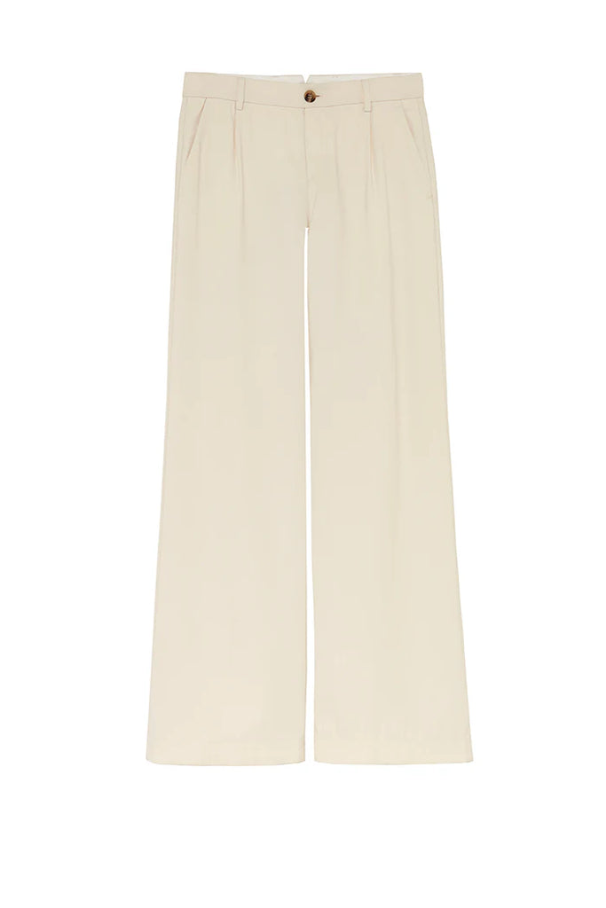 FIVE CREAM WIDE LEG CITY PANTS