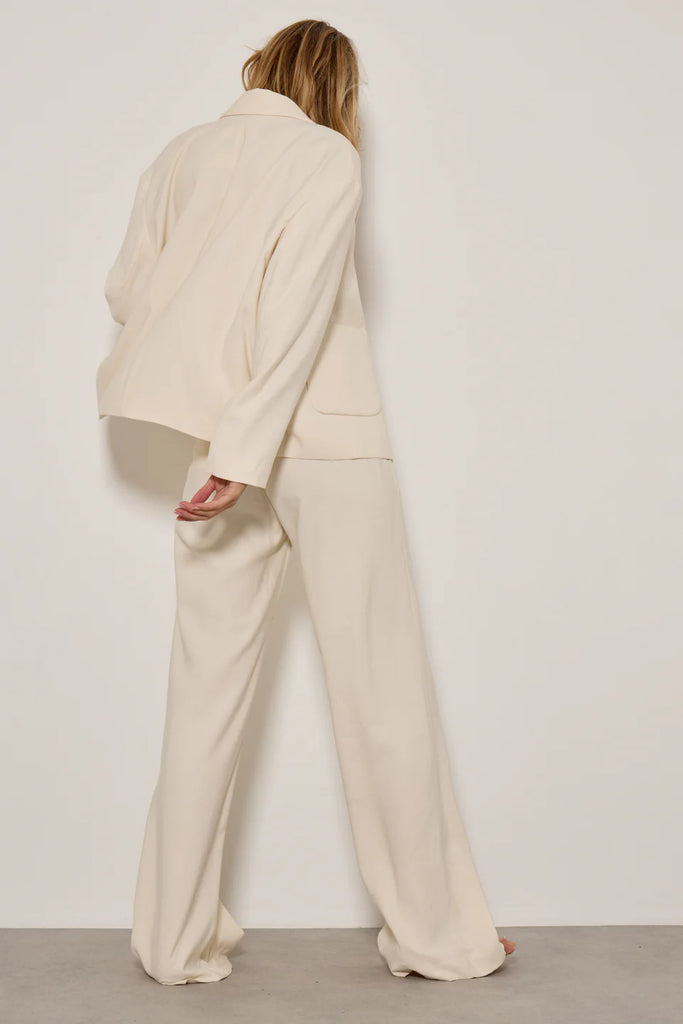 FIVE CREAM WIDE LEG CITY PANTS